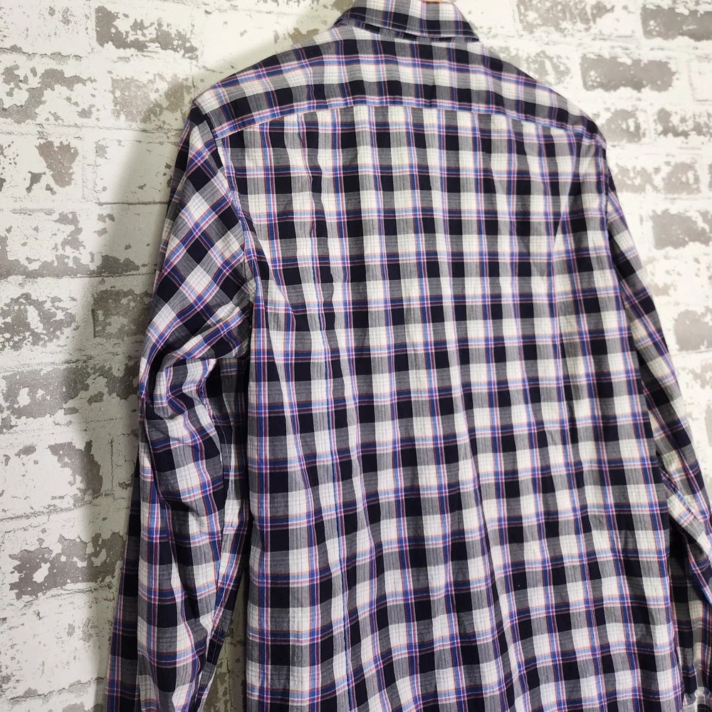 Banana Republic Slim Fit Plaid Long Sleeve Button Down Shirt Men's Medium Purple